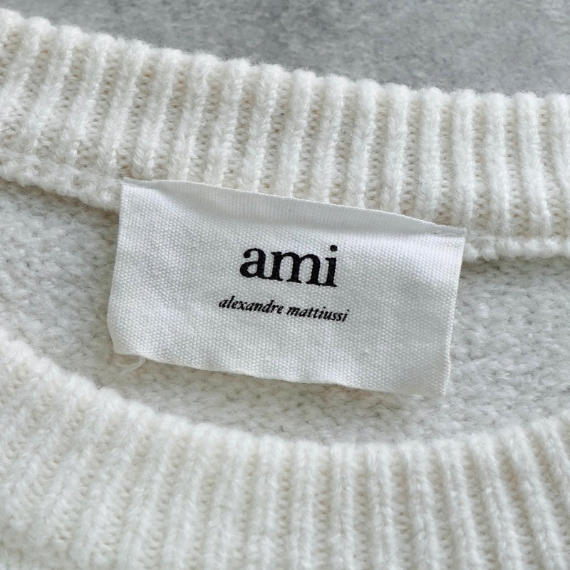 アミパリ アミ パリス ハートロゴ ニット アイボリー レディース