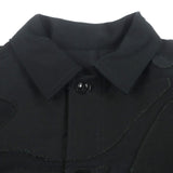 サカイ Moleskin Embroidered Patch Jacket モールスキンエンブロイダリージャケット ロゴ入りボタン ジャケット ブラック 3 メンズ - NEWSED