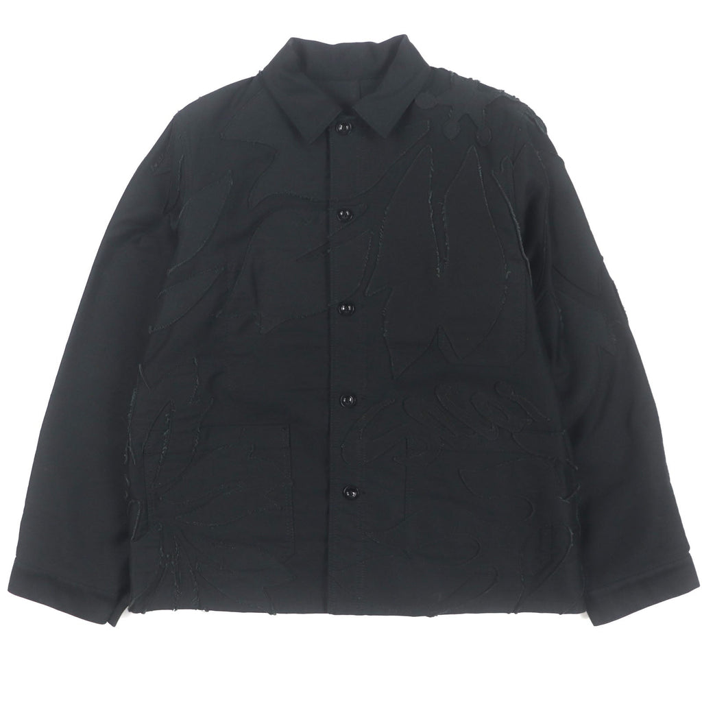 サカイ Moleskin Embroidered Patch Jacket モールスキンエンブロイダリージャケット ロゴ入りボタン ジャケット ブラック 3 メンズ