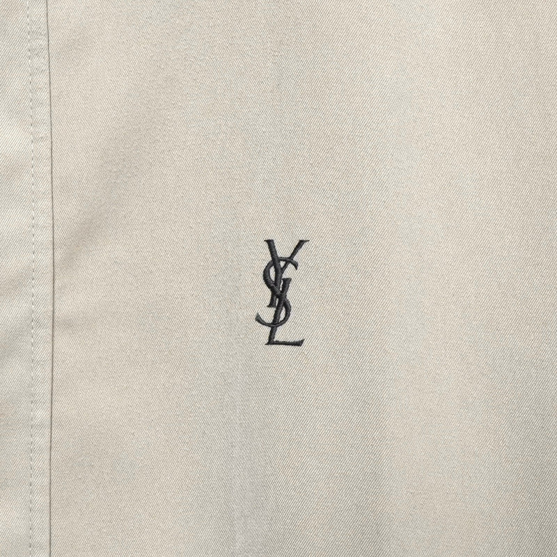 イヴ サンローラン ヴィンテージ YSLロゴ ブルゾン ジャケット ベージュ / モスグリーン