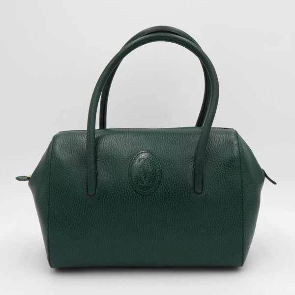must de Cartier Green Color Leather Mini Boston Bag | ブランド古着  