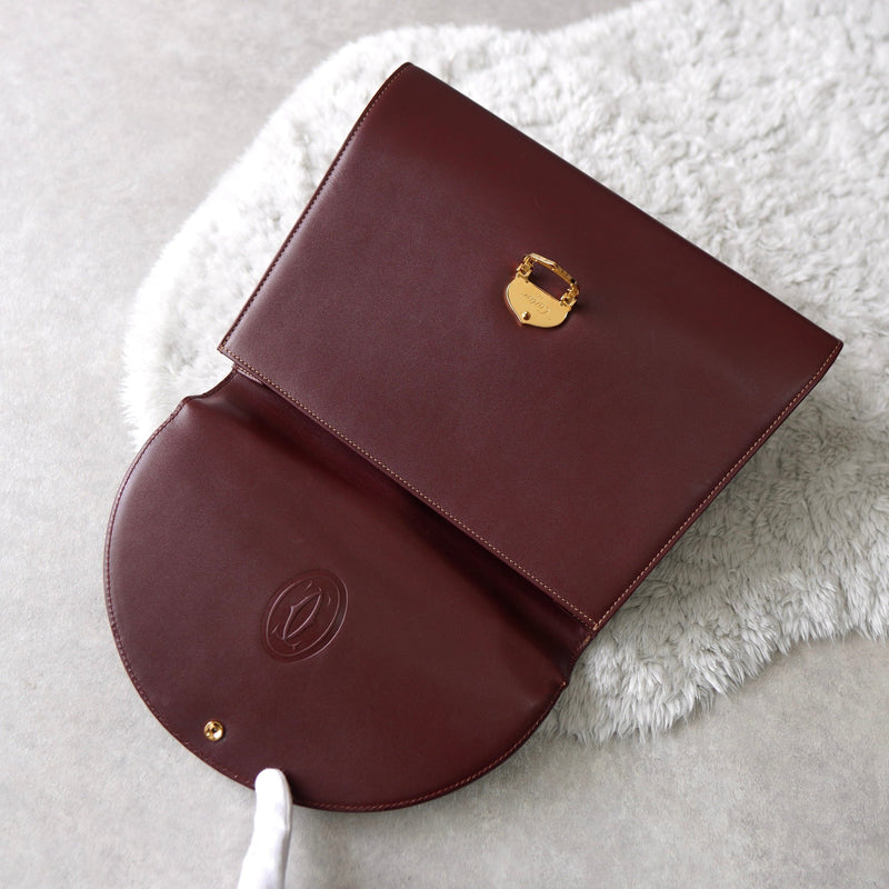 must de Cartier Leather Hand Bag - NEWSED