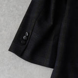 ジバンシィ 4Gロゴ ボタン チェック柄 ウール テーラードジャケット ブラック