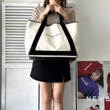 Navy Cabas Canvas Tote Bag - NEWSED