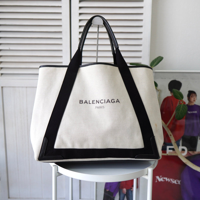 Navy Cabas Canvas Tote Bag - NEWSED
