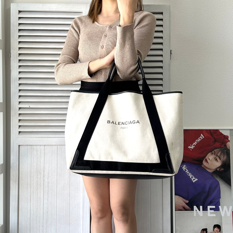 Navy Cabas Canvas Tote Bag - NEWSED