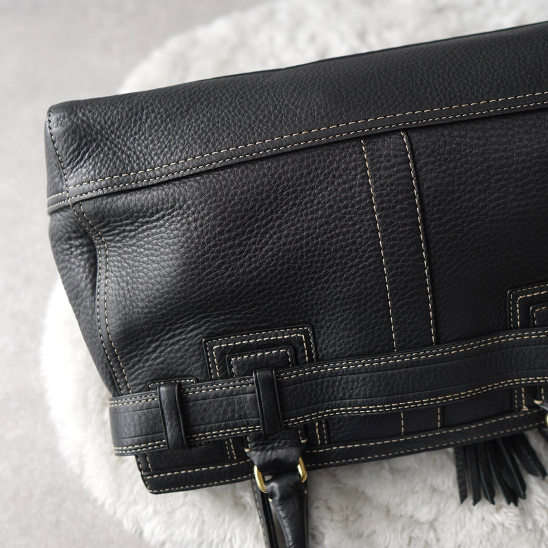 Navy Leather Tote Bag - NEWSED