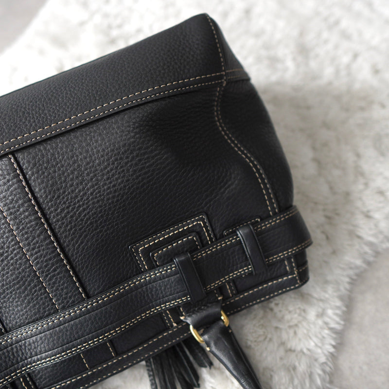 Navy Leather Tote Bag - NEWSED