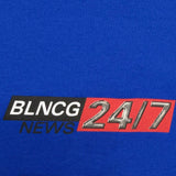 バレンシアガ NEWS Logo Tee ロゴプリント クルーネック ショートスリーブ 半袖Ｔシャツ ブルー XS メンズ 未使用品 - NEWSED