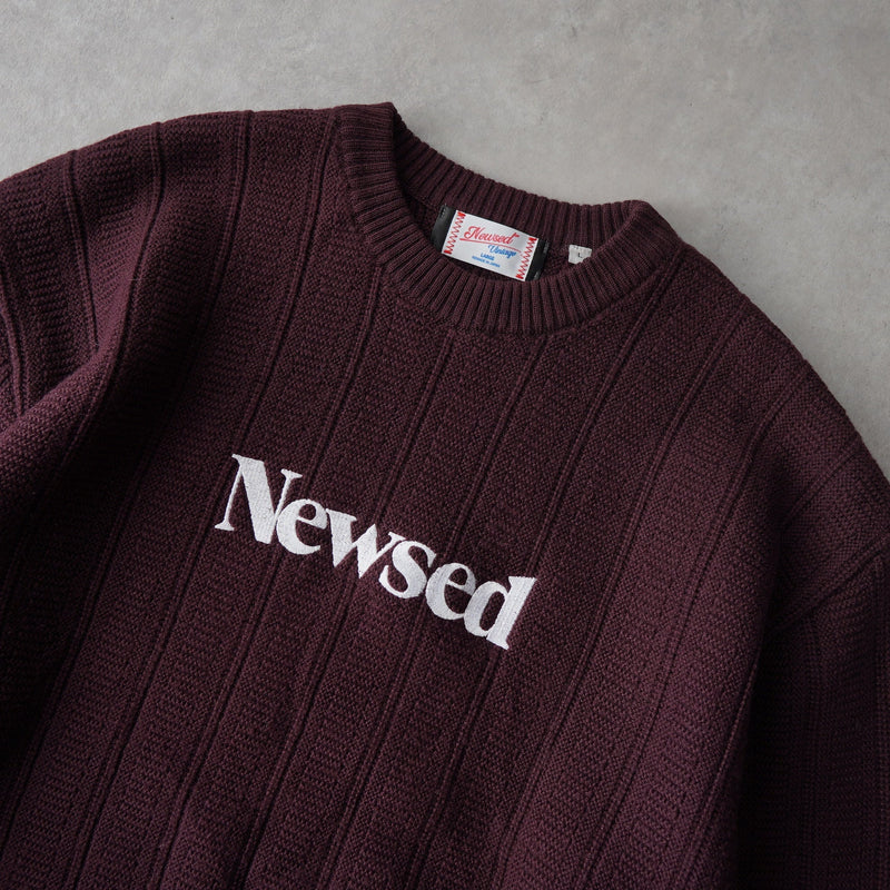 Newsed ロゴ リメイク ニット 厚手 ボルドー No.433 - NEWSED
