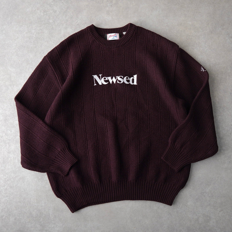 Newsed ロゴ リメイク ニット 厚手 ボルドー No.433 - NEWSED