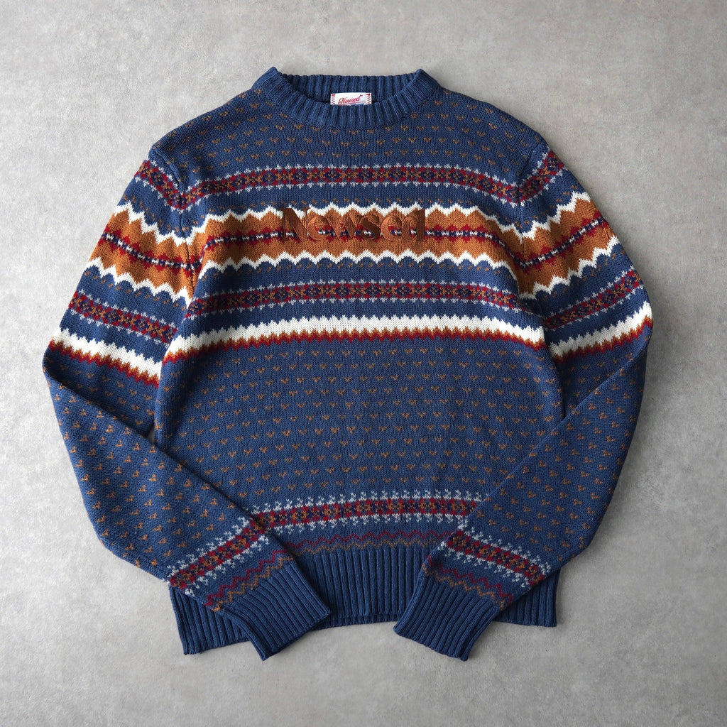 Newsed ロゴ リメイク ニット 総柄 マルチカラー No.447