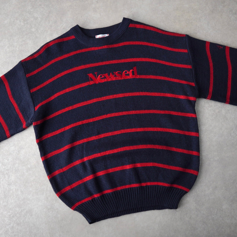 Newsed ロゴ リメイク ニット ボーダー柄 レッド / ネイビー No.453 - NEWSED
