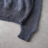 Newsed Logo Remake Knit Half Button Shawl Collar Elbow Patch Gray Blue No.456 