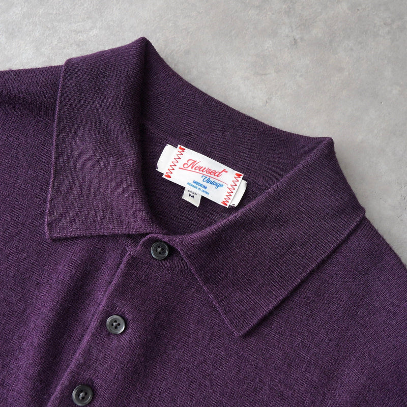 Newsed ロゴ リメイク ポロ ニット 襟付き パープル No.463 - NEWSED