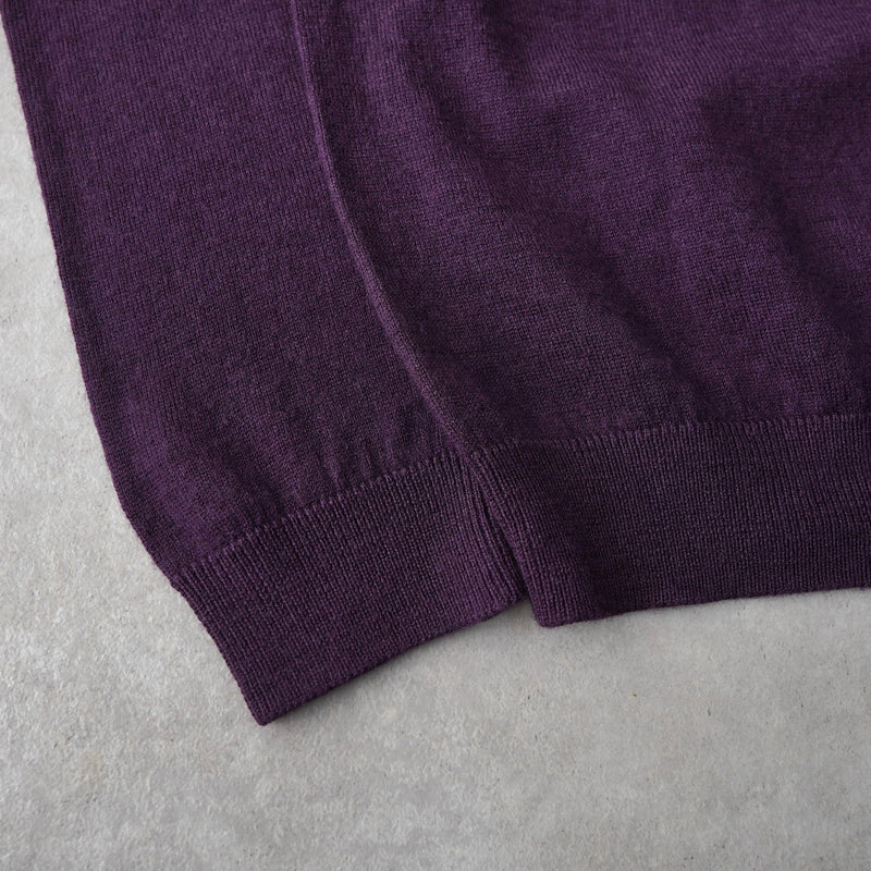 Newsed ロゴ リメイク ポロ ニット 襟付き パープル No.463 - NEWSED