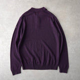 Newsed ロゴ リメイク ポロ ニット 襟付き パープル No.463 - NEWSED