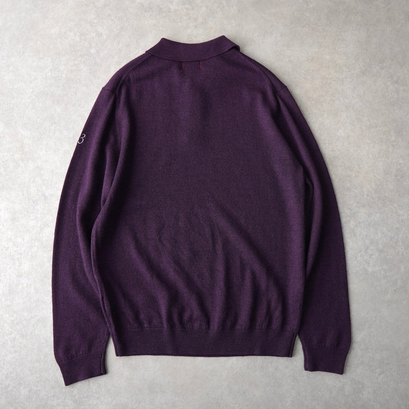 Newsed ロゴ リメイク ポロ ニット 襟付き パープル No.463 - NEWSED