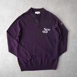 Newsed ロゴ リメイク ポロ ニット 襟付き パープル No.463 - NEWSED