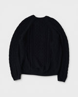 NL CABLE KNIT L/S ナイキ スウッシュ ケーブル編み ニット ブラック Lサイズ メンズ レディース - NEWSED