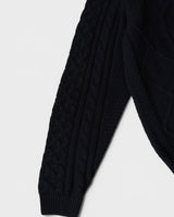 NL CABLE KNIT L/S ナイキ スウッシュ ケーブル編み ニット ブラック Lサイズ メンズ レディース - NEWSED