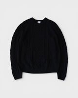 NL CABLE KNIT L/S ナイキ スウッシュ ケーブル編み ニット ブラック Lサイズ メンズ レディース - NEWSED