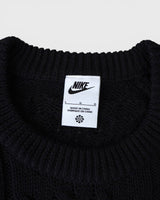 NL CABLE KNIT L/S ナイキ スウッシュ ケーブル編み ニット ブラック Lサイズ メンズ レディース - NEWSED