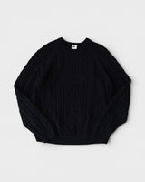 NL CABLE KNIT L/S ナイキ スウッシュ ケーブル編み ニット ブラック Lサイズ メンズ レディース - NEWSED