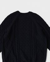 NL CABLE KNIT L/S ナイキ スウッシュ ケーブル編み ニット ブラック Lサイズ メンズ レディース - NEWSED