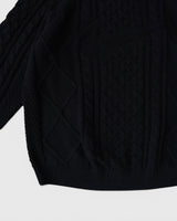 NL CABLE KNIT L/S ナイキ スウッシュ ケーブル編み ニット ブラック Lサイズ メンズ レディース - NEWSED