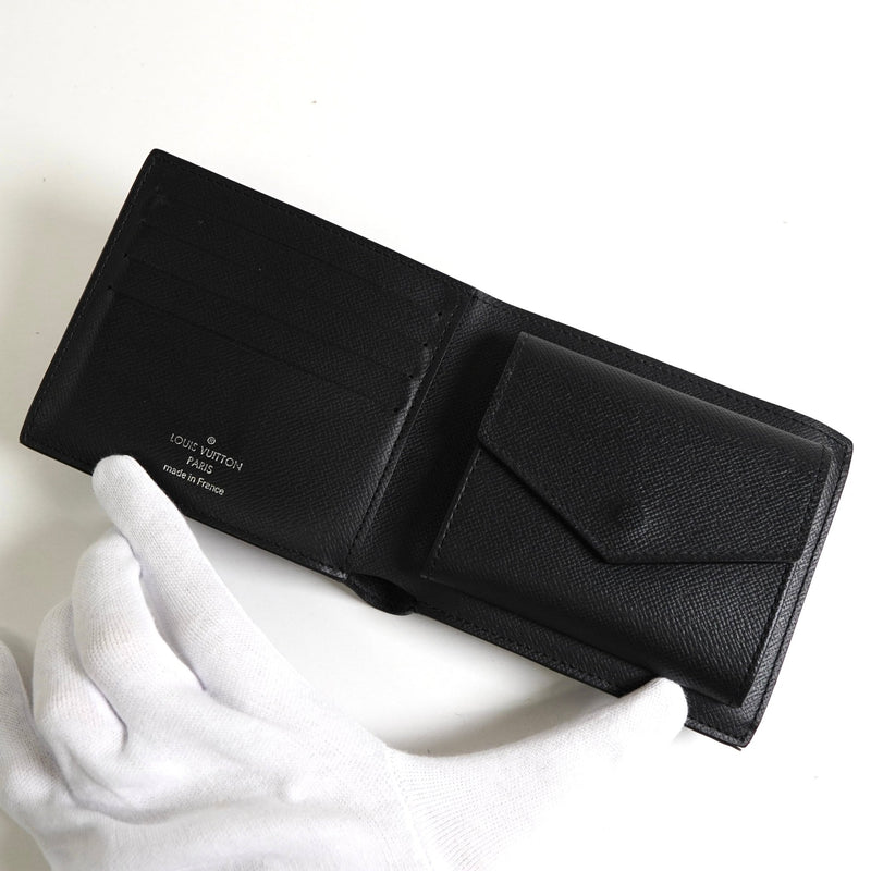 ルイ ヴィトン モノグラム エクリプス ポルトフォイユ マルコ NM コンパクトウォレット 二つ折り財布 ブラック M62545 - NEWSED