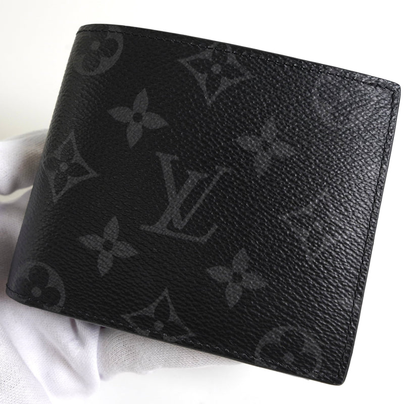 ルイ ヴィトン モノグラム エクリプス ポルトフォイユ マルコ NM コンパクトウォレット 二つ折り財布 ブラック M62545 - NEWSED