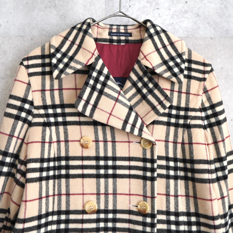 Nova Check Double Breasted Wool Coat｜Made in England - NEWSED
