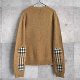 Nova Check Elbow Patch Wool Sweater - NEWSED