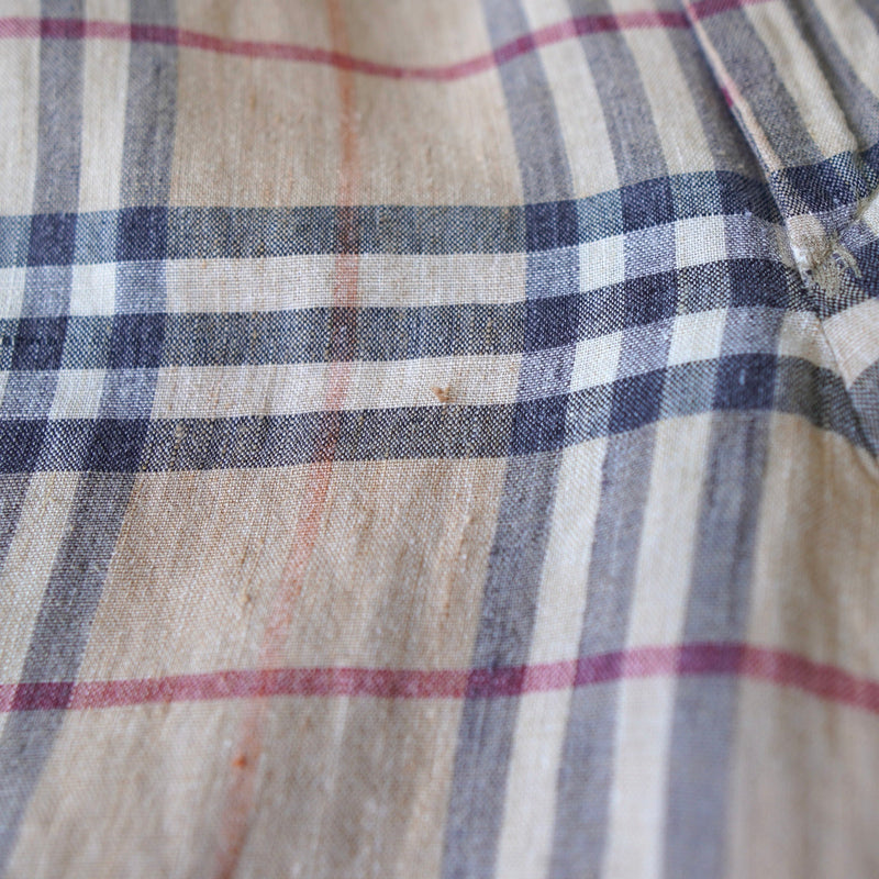 Nova Check Linen Short Pants - NEWSED