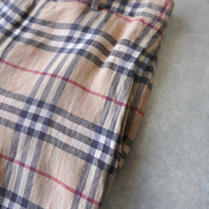 Nova Check Linen Short Pants - NEWSED
