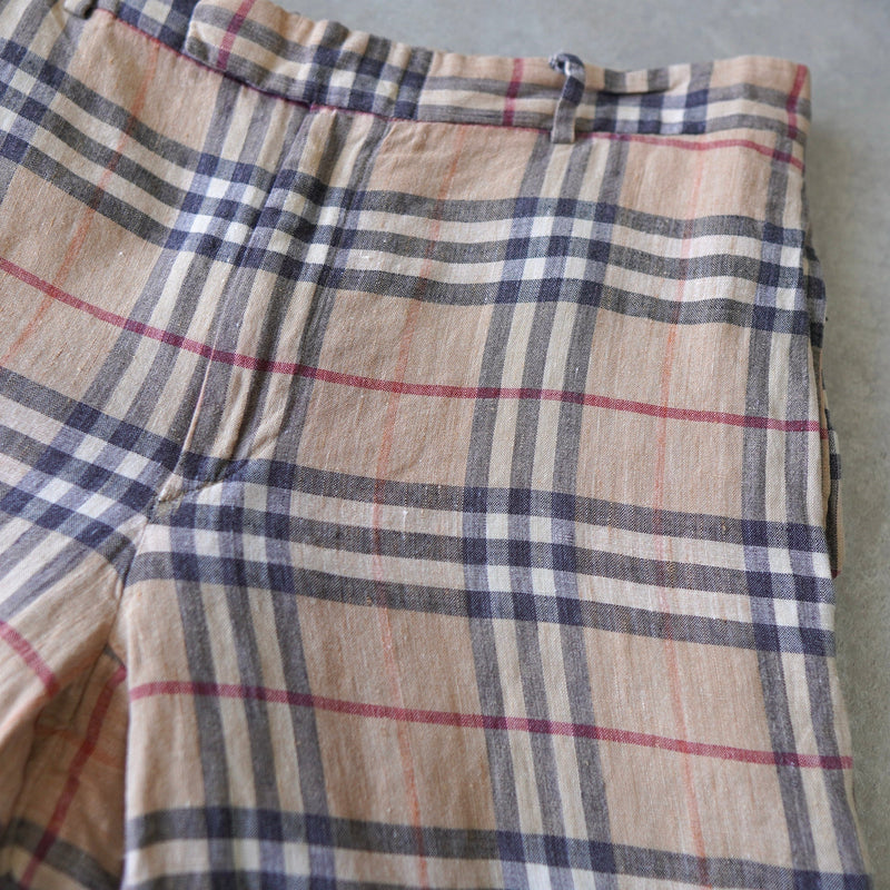 Nova Check Linen Short Pants - NEWSED
