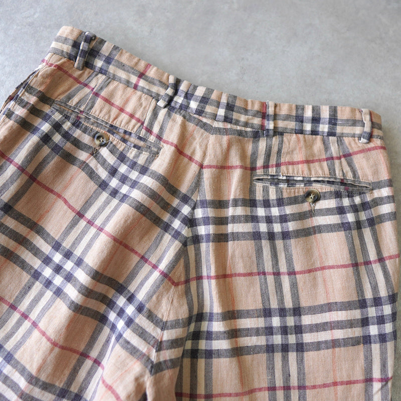 Nova Check Linen Short Pants - NEWSED
