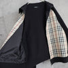 Nova Check Rib Neck Zip-up Sweater