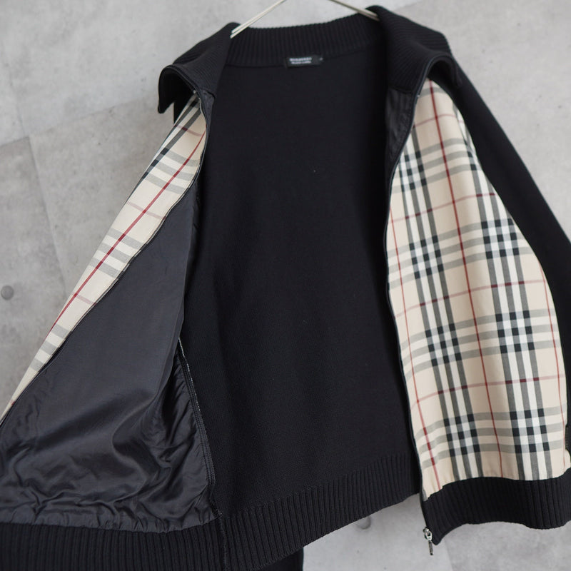 Nova Check Rib Neck Zip - up Sweater - NEWSED