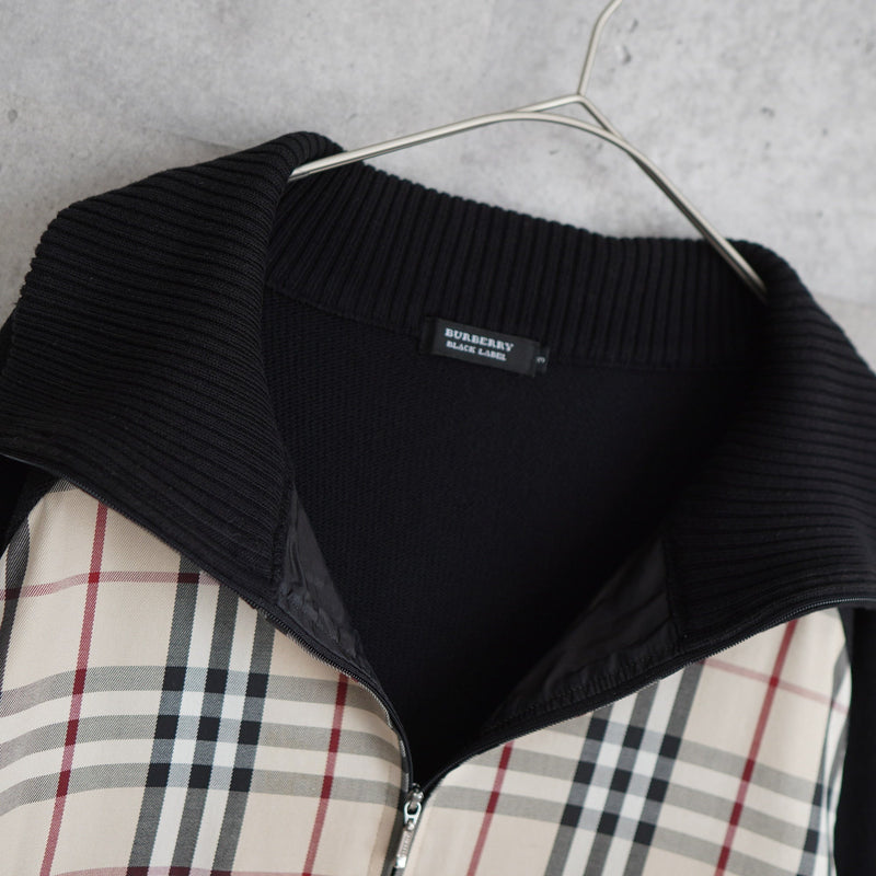 Nova Check Rib Neck Zip - up Sweater - NEWSED
