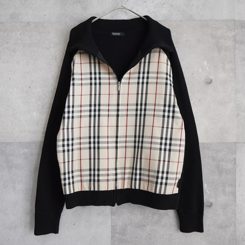 Nova Check Rib Neck Zip - up Sweater - NEWSED