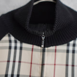 Nova Check Rib Neck Zip - up Sweater - NEWSED