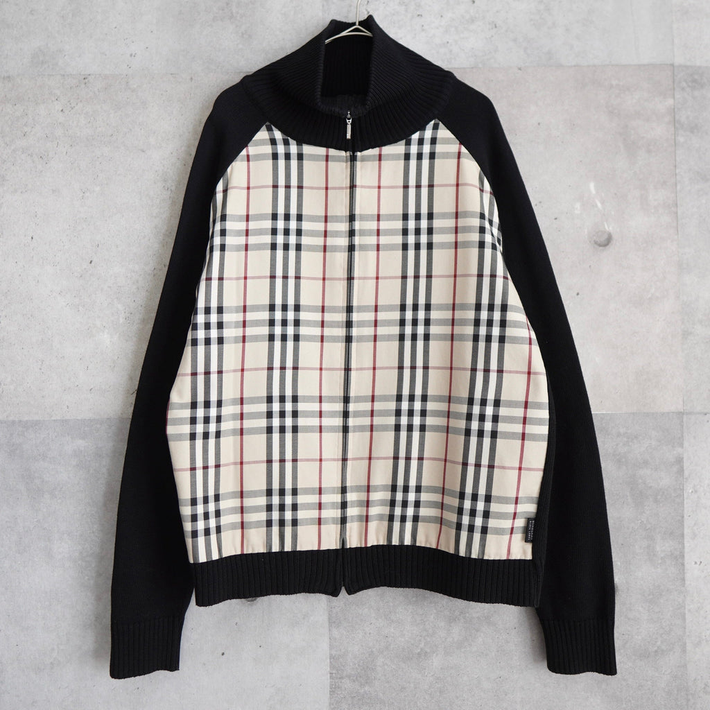 Nova Check Rib Neck Zip-up Sweater