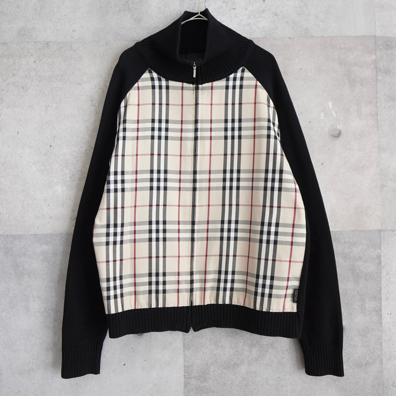 Nova Check Rib Neck Zip - up Sweater - NEWSED