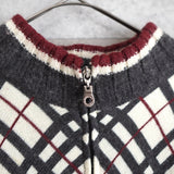 Nova Check Zip - up Sweater - NEWSED