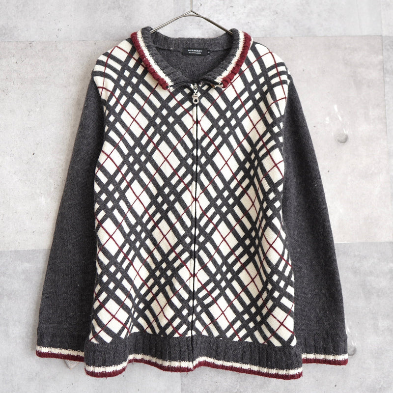 Nova Check Zip - up Sweater - NEWSED