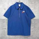 NSW TREND OVERSHIRT ナイキ ロゴ ハーフジップ 半袖シャツ ブルーメンズ - NEWSED