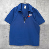 NSW TREND OVERSHIRT ナイキ ロゴ ハーフジップ 半袖シャツ ブルーメンズ - NEWSED