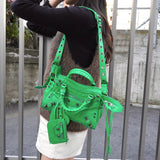 バレンシアガ ネオカゴール レザー 2way ハンドバッグ ショルダーバッグ ネオングリーン